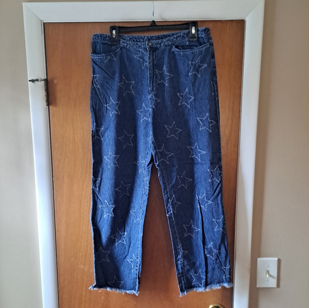 Patterned cropped jeans - Picture 4 of 4